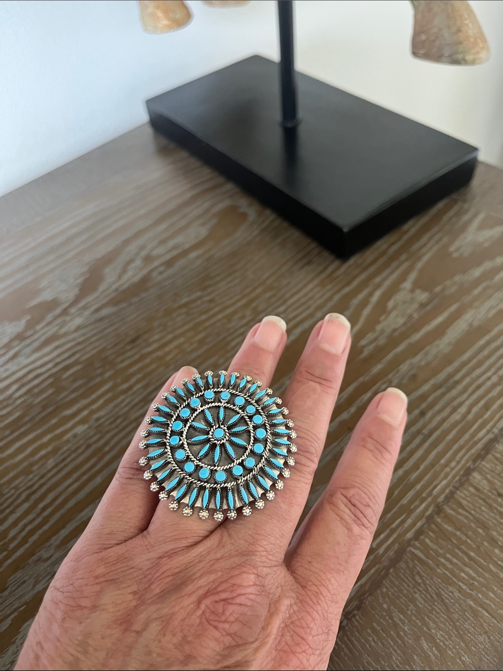 🦋RESERVED DO NOT PURCHASE🦋Navajo Turquoise Needlepoint Zuni Ring